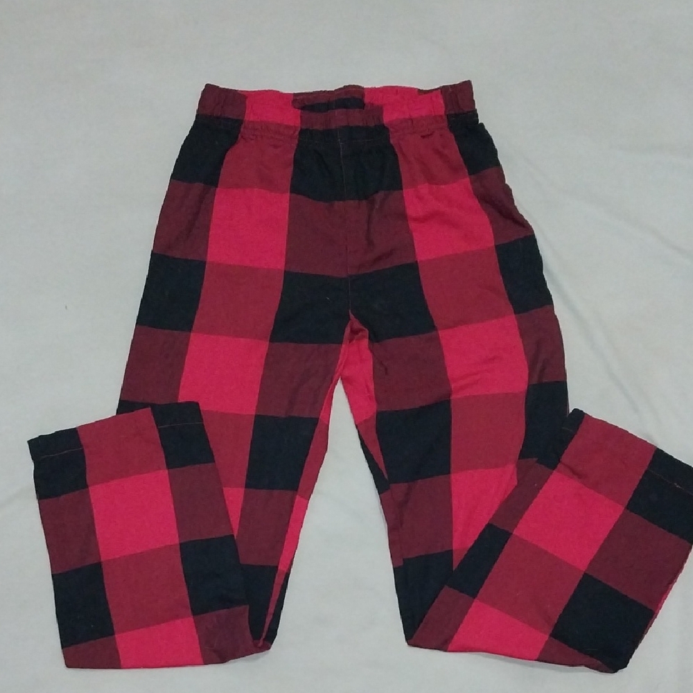 Old Navy Kids Red and Black Check Pajama Bottoms Large 10/12